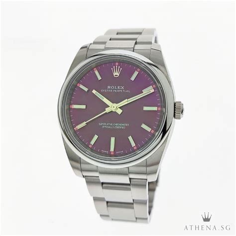 Rolex Oyster Perpetual 34 34mm 114200 Grape Purple Dial